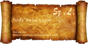 Székely Lola névjegykártya