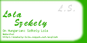 lola szekely business card